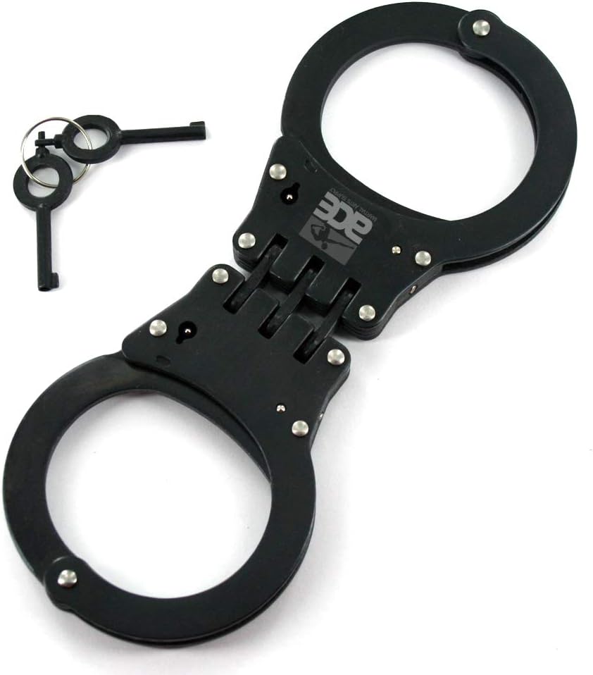 Ace Martial Arts Supply Heavy Duty Handcuffs and Keys (Black Hinge)