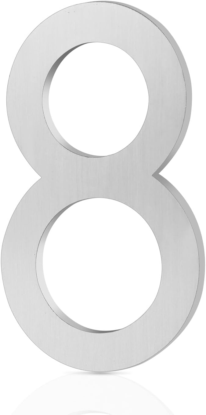 4 Inch Modern Self Adhesive House Number House Numbers Mailbox Numbers and Letters, Number Eight 8