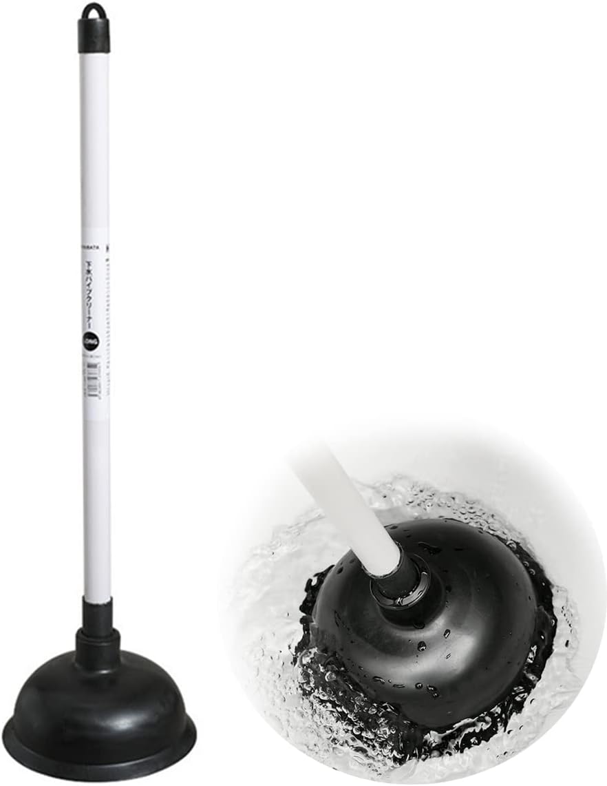 WDOPEN Toilet Plunger,Heavy Duty Toilet Plunger Toilet Bowl Plunger with Aluminum Handle, Bathroom Necessity, Black, 1-Pack