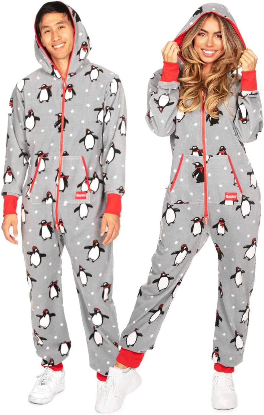 Tipsy Elves' Men's Mistle Head-to-Toe Jumpsuit - Cozy Festive Classic Warm Holiday Onesie