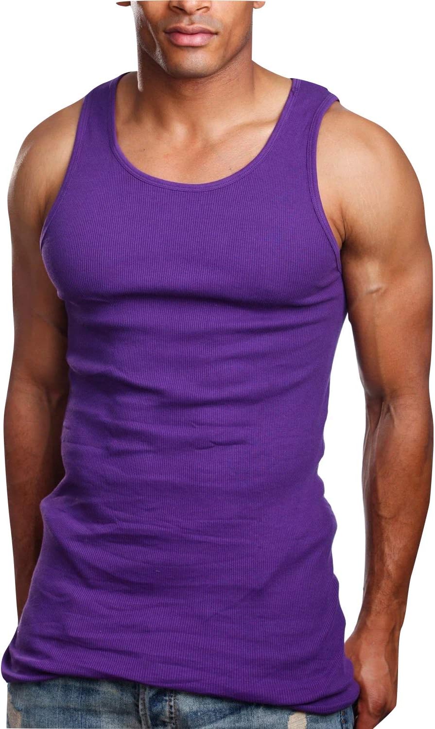 ToBeInStyle Men’s Workout A-Shirt Long Muscle Shirt Tank Top