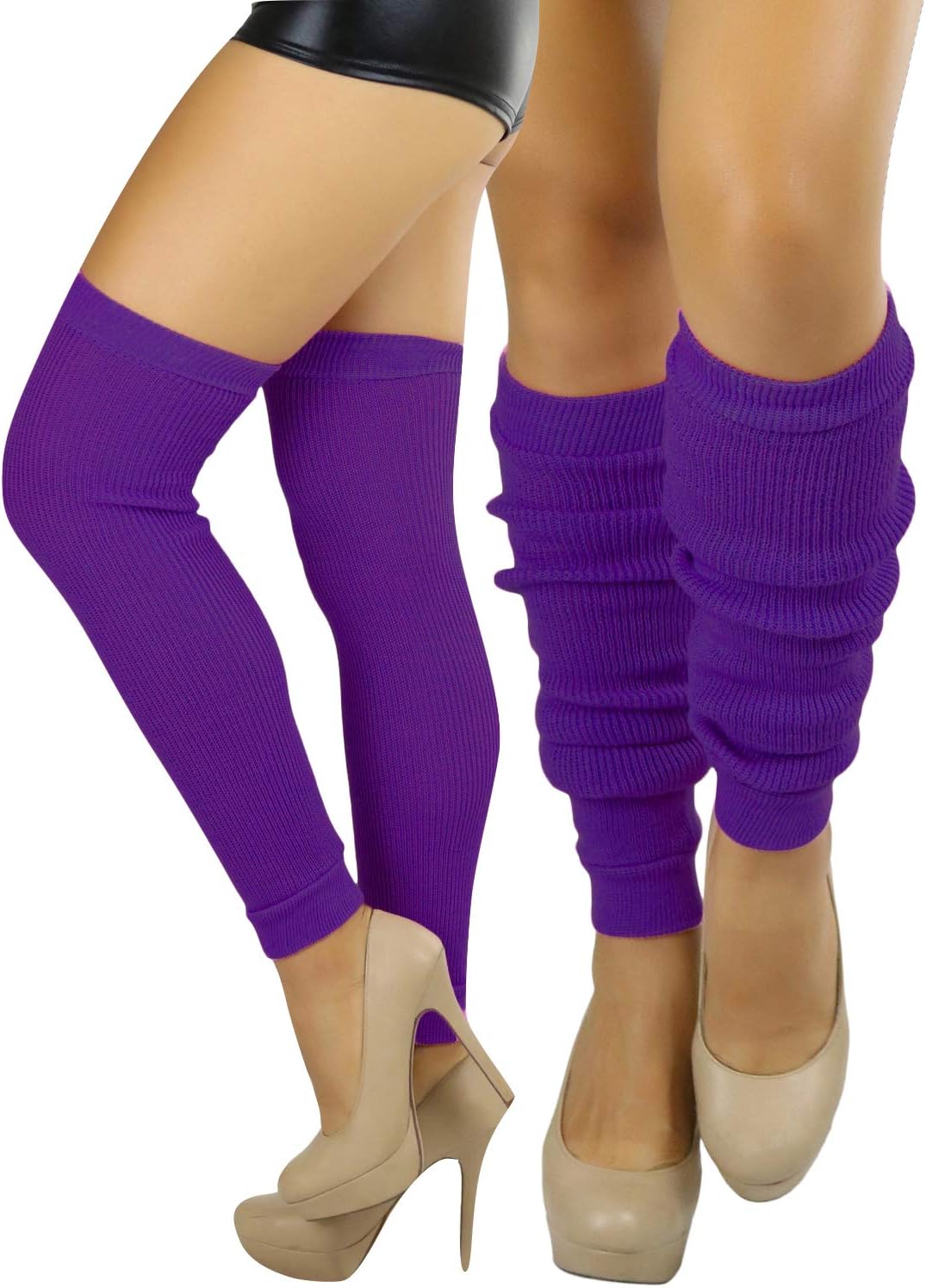 ToBeInStyle Women's Long Over The Knee Leg Warmers Bright Thigh High