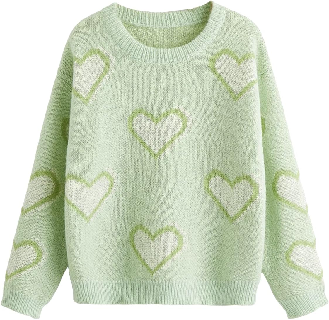 WDIRARA Girl's Star Pattern Round Neck Long Sleeve Sweater Casual Tops