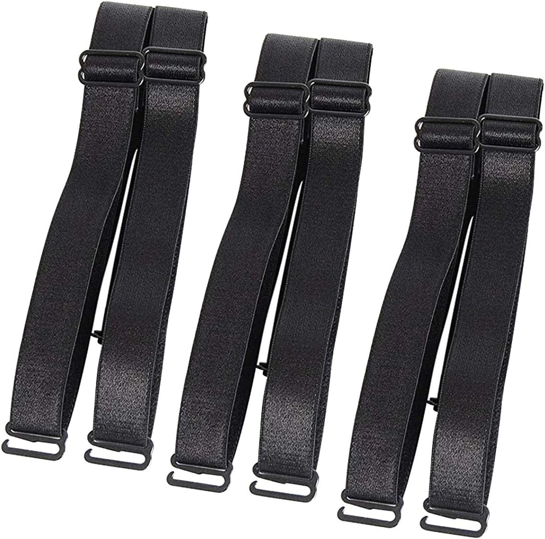 3Pairs Bra Shoulder Strap Replacement 12mm 15mm 18mm Width Elastic Adjustable Removable Multi Color