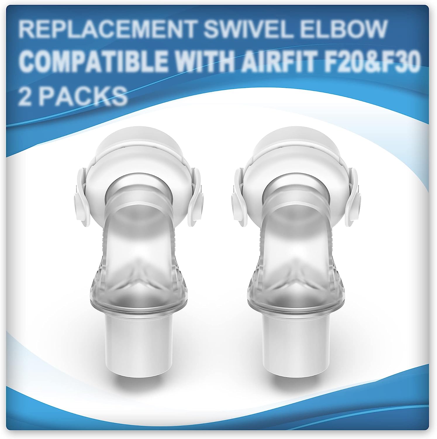 2 Packs Replacement Swivel Elbow Connector Compatible with F20 and F30,Tube Quick-Release Elbow,Great-Value Supplies by Medihealer
