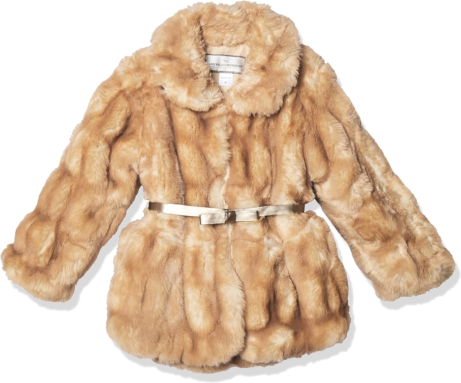 Widgeon Baby Girls Peplum Faux Fur Jacket with Belt 3715