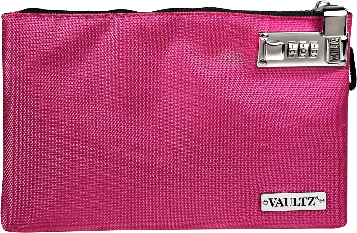 Vaultz Money Bag with Lock - 5 x 7 Inch, Men & Women's Locking Accessories Pouch for Cash, Bank Deposits, Wallet, Medicine, Phone and Credit Cards - BERRY