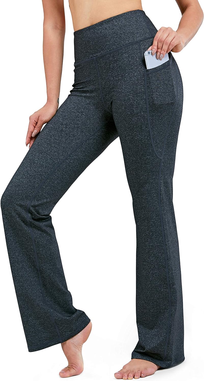28'/30'/32'/34' Inseam Women's Bootcut Yoga Pants Long Bootleg High-Waisted Flare Pants with Pockets